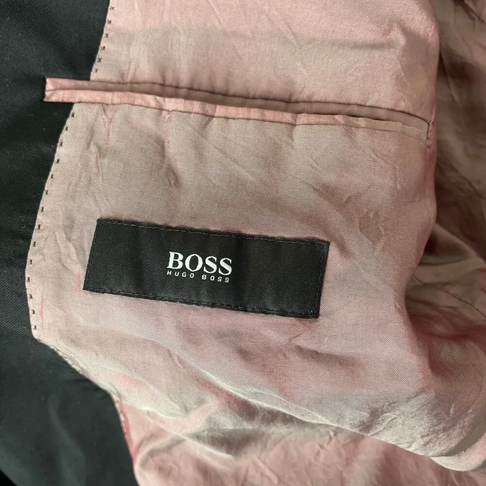 Hugo Boss Men's Black Blazer Made in USA Suit Jacket